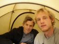 My dad and myself in the tent..JPG